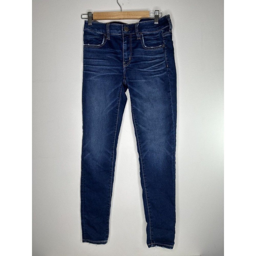 American Eagle Hi-Rise Jeggings Denim Dark Wash Super Stretch Size 6